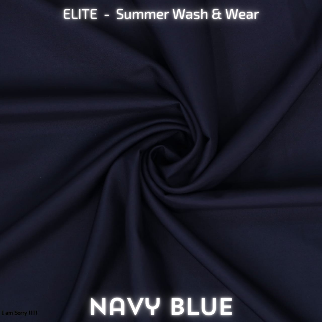 Elite Summer Plain Wash & Wear - Navy Blue