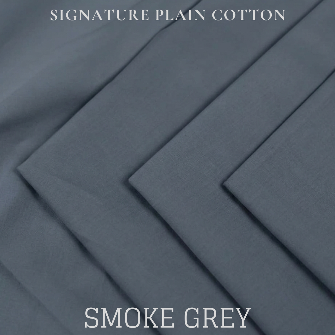 Signature Plain Cotton - Smoke Grey