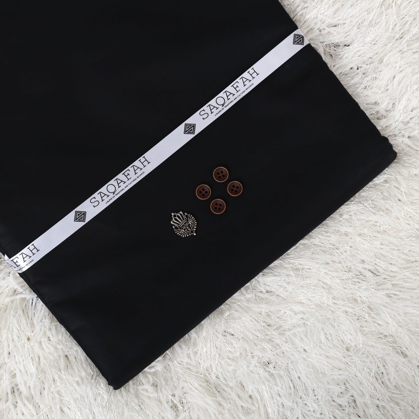 UNSTITCHED COTTON ROMAN - JET BLACK