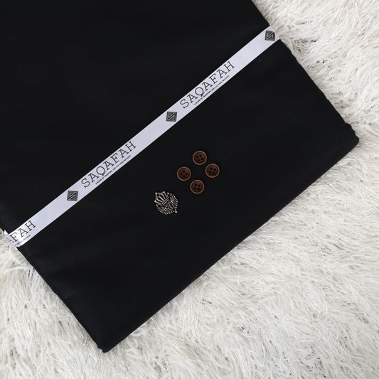 UNSTITCHED COTTON ROMAN - JET BLACK