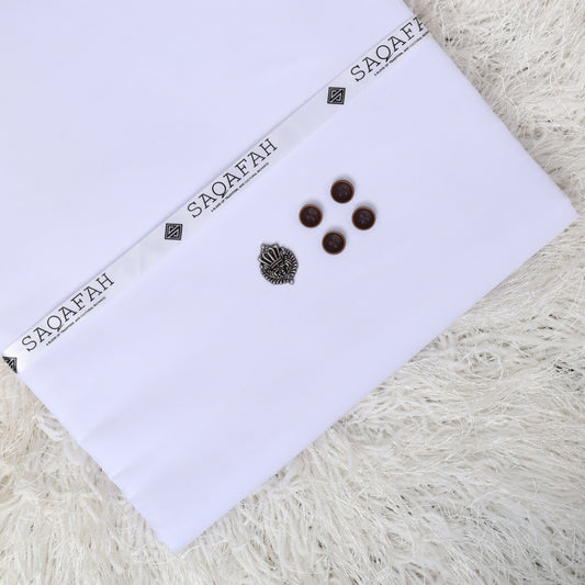 UNSTITCHED COTTON ROMAN - SUPER WHITE