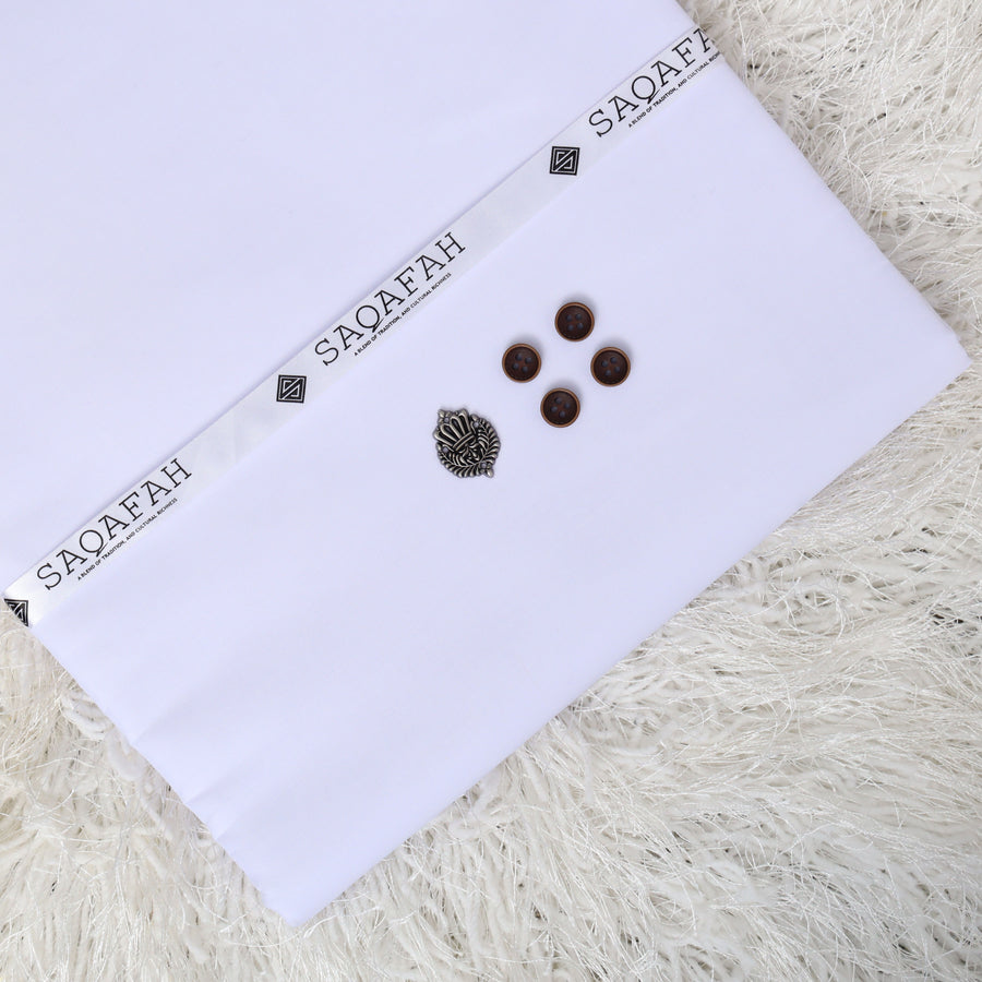 UNSTITCHED COTTON ROMAN - SUPER WHITE