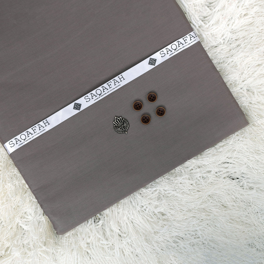 UNSTITCHED COTTON ROMAN - BROWNISH GRAY