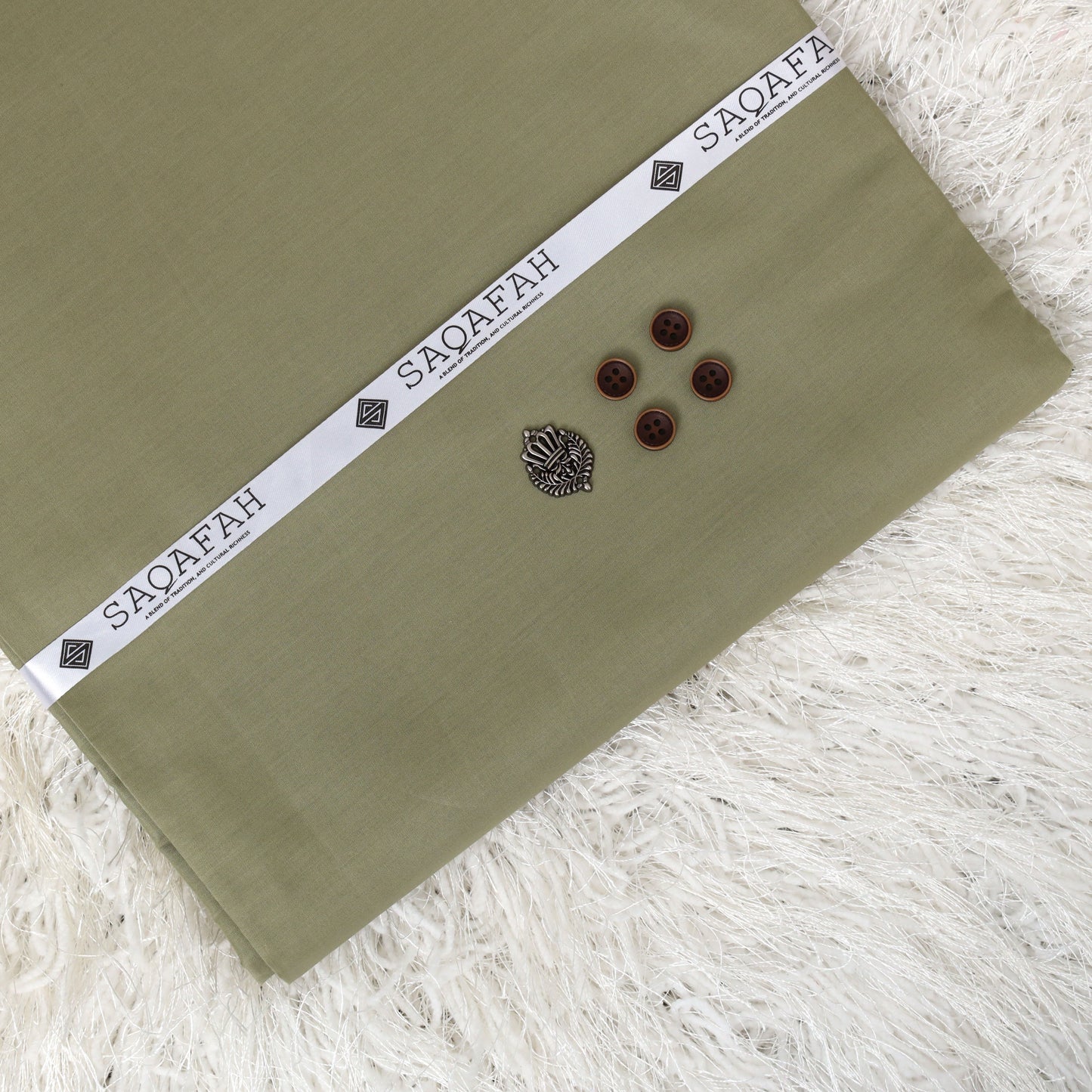 UNSTITCHED COTTON ROMAN - OLIVE GREEN