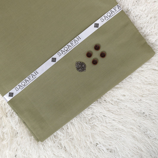 UNSTITCHED COTTON ROMAN - OLIVE GREEN