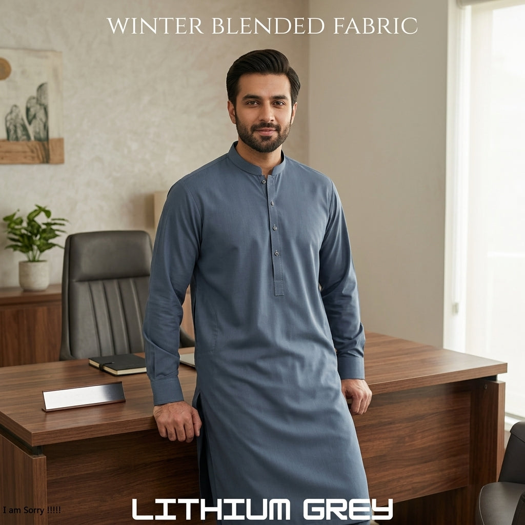 Specter Winter Blended Fabric - Lithium Grey