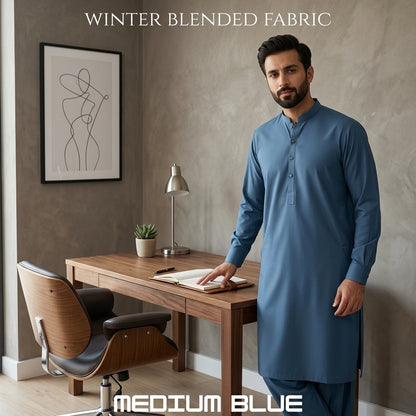 Specter Winter Blended Fabric - Medium Blue