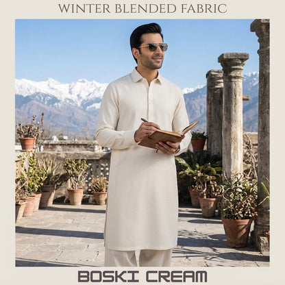 Specter Winter Blended Fabric - Boski Cream