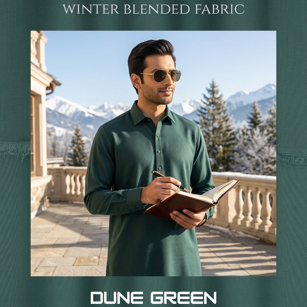 Specter Winter Blended Fabric - Dune Green