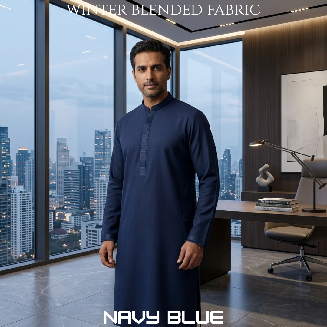 Specter Winter Blended Fabric - Navy Blue