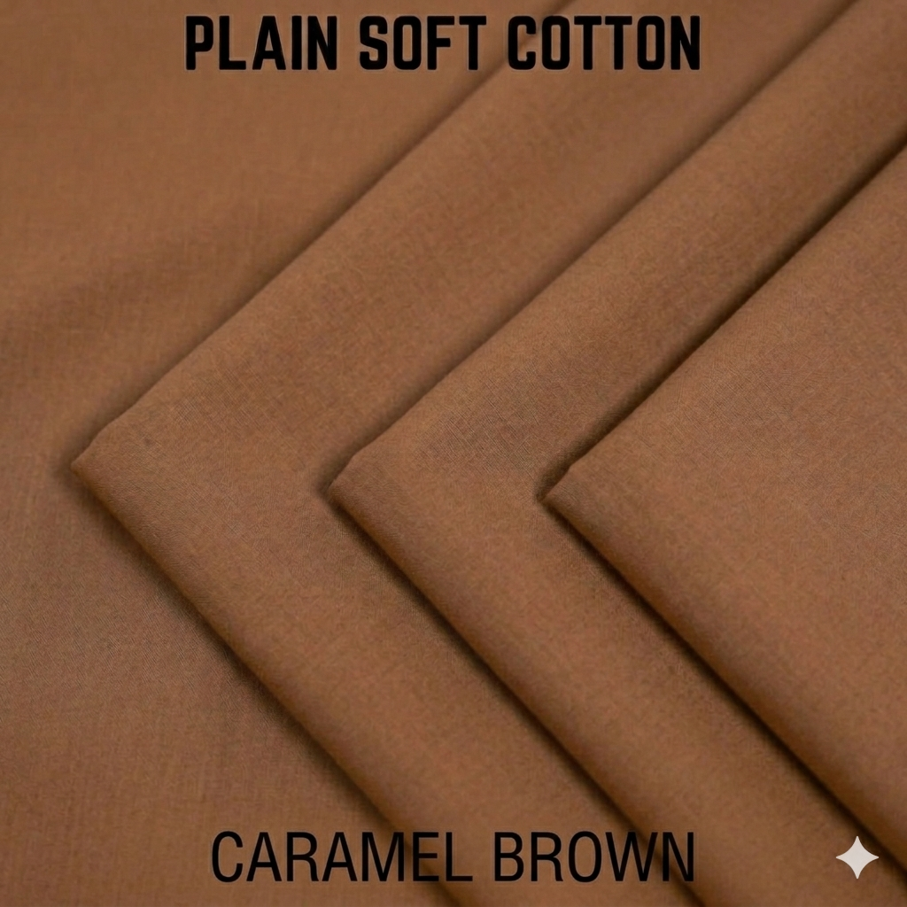Signature Plain Cotton - Caramel Brown